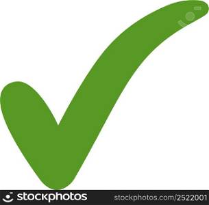 Green check mark approval sign yes ok vector sign