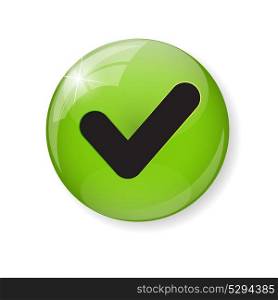 Green Check Mark Icon Button Vector Illustration EPS10. Green Check Mark Icon Button Vector Illustration