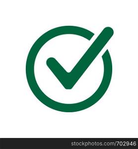 Green Check mark icon on blank background in flat design. Eps10. Green Check mark icon on blank background in flat design
