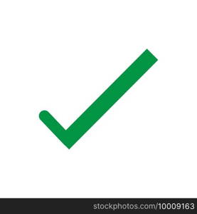 Green check mark symbol icon isolated vector. 