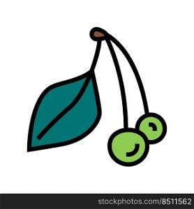 green cherry color icon vector. green cherry sign. isolated symbol illustration. green cherry color icon vector illustration