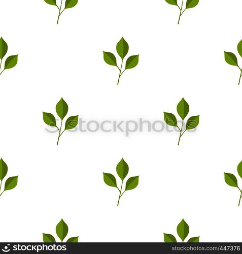 Green cherry leaves pattern seamless for any design vector illustration. Green cherry leaves pattern seamless