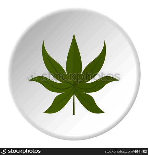 Green chestnut leaf icon in flat circle isolated on white background vector illustration for web. Green chestnut leaf icon circle