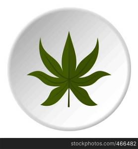 Green chestnut leaf icon in flat circle isolated on white background vector illustration for web. Green chestnut leaf icon circle