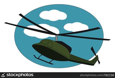 Green choper, illustration, vector on white background.