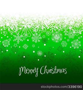Green Christmas background with space for text.