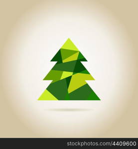 Green Christmas tree. A vector illustration