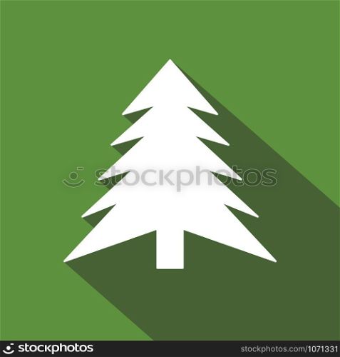 Green Christmas tree, flat design