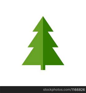 Green christmas tree icon vector isolated on white background