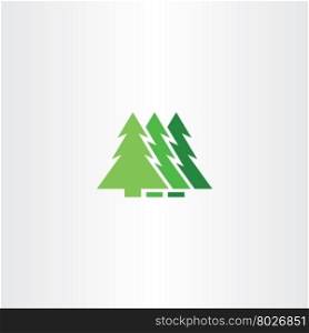 green christmas tree icon vector symbol sign