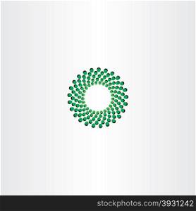 green circle particle fusion icon logo design