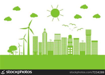 Green cities help the world with eco-friendly concept ideas.vector illustration