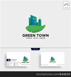green city agriculture logo template vector illustration icon element isolated. green city agriculture logo template vector illustration icon element