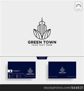 green city agriculture logo template vector illustration icon element isolated. green city agriculture logo template vector illustration icon element