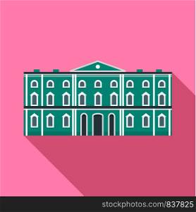 Green city historical building icon. Flat illustration of green city historical building vector icon for web design. Green city historical building icon, flat style