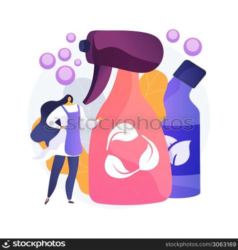 Green cleaning abstract concept vector illustration. Eco cleaning company, environmentally friendly service, natural detergent product, laundry equipment, washing chemical abstract metaphor.. Green cleaning abstract concept vector illustration.