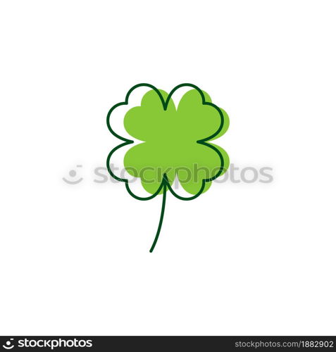 Green Clover Leaf icon Template Design Vector