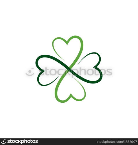 Green Clover Leaf icon Template Design Vector