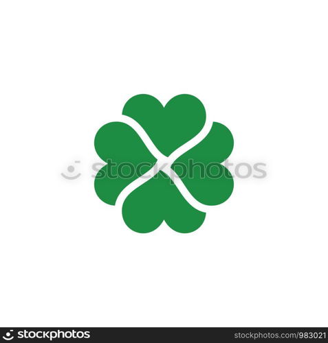 Green Clover Leaf icon Template Design Vector