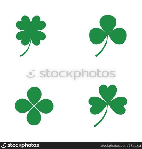 Green Clover Leaf icon Template Design Vector