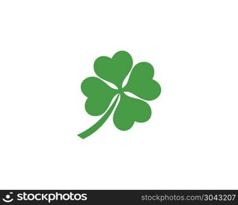 Green Clover Leaf Logo Template. Green Clover Leaf Logo Template Design Vector