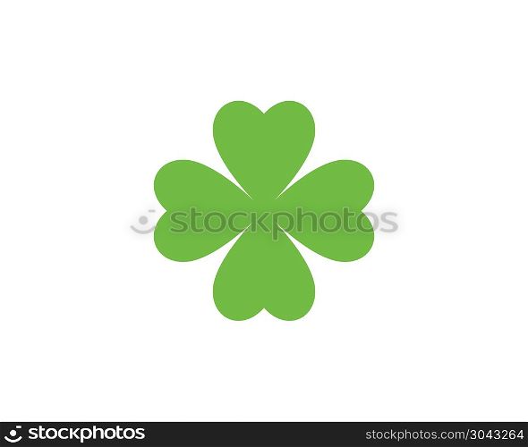 Green Clover Leaf Logo Template. Green Clover Leaf Logo Template Design Vector