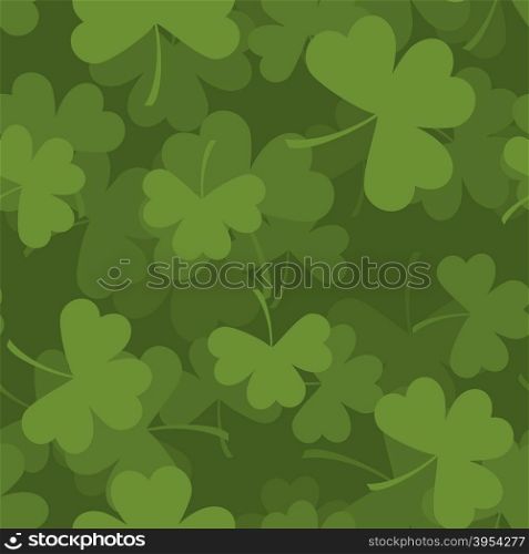 Green clover seamless pattern. 3D background for feast of St. Patrick. Texture plants trefoil&#xA;