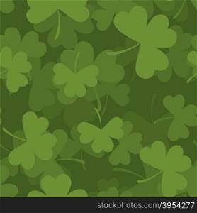 Green clover seamless pattern. 3D background for feast of St. Patrick. Texture plants trefoil&#xA;