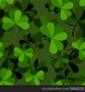 Green clover seamless pattern. Plant ornament. Background for Patricks day. National holiday of Ireland. Leaf texture. Ornament of plants&#xA;