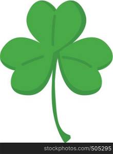 Green clover with three leafs vector illustration on white background.