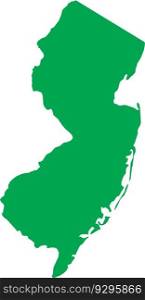 GREEN CMYK color map of NEW JERSEY, USA