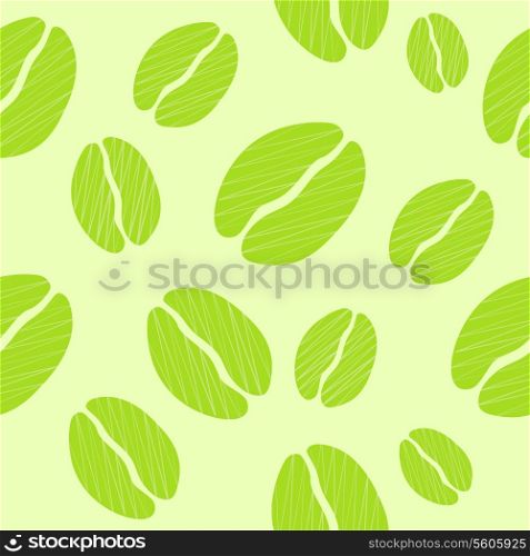 Green Coffee Seamless Pattern Vector Illustration Background