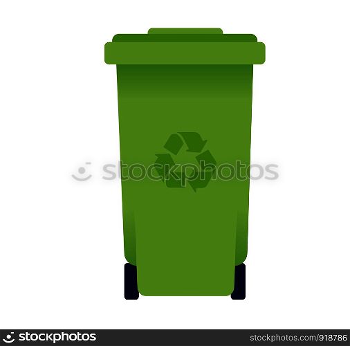 Green color of recycle bin vector