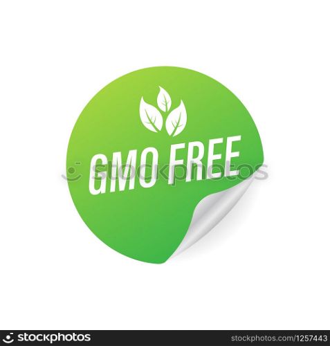 Green colored GMO free emblems, badge, logo, icon. Vector stock illustration. Green colored GMO free emblems, badge, logo, icon. Vector stock illustration.