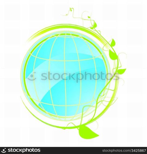 Green concept icon with plant, vector illustration