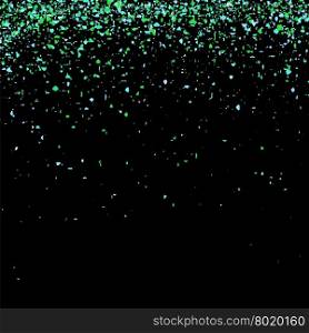 Green Confetti Isolated. Green Confetti Isolated on Black Background. Abstract Green Parts.
