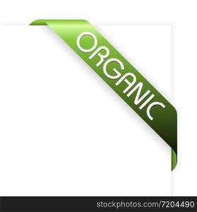 Green corner ribbon for organic product