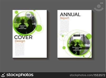 green cover Brochure layout abstract background modern design modern book template,annual report, magazine and flyer Vector a4