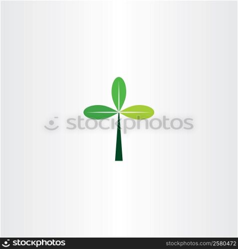 green cross tree leaf eco icon logo