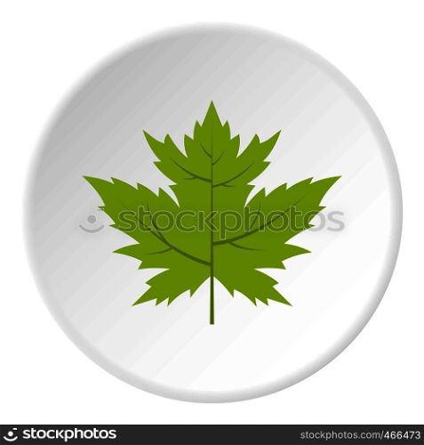 Green currant leaf icon in flat circle isolated on white background vector illustration for web. Green currant leaf icon circle