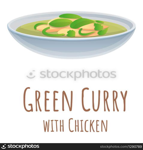 Green curry icon. Cartoon of green curry vector icon for web design isolated on white background. Green curry icon, cartoon style