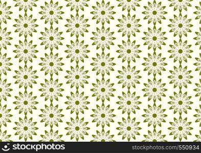 Green cute flower pattern in abstract shape on pastel background. Sweet blossom pattern style for love or pretty design