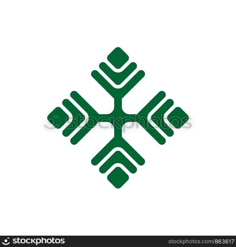 Green Diamond Shape Abstract Pattern Flower Logo Template Illustration Design. Vector EPS 10.