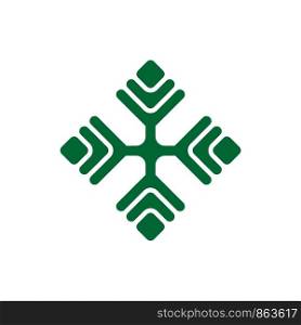 Green Diamond Shape Abstract Pattern Flower Logo Template Illustration Design. Vector EPS 10.