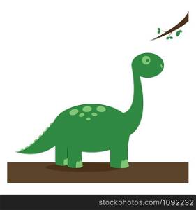 Green dinosaur, illustration, vector on white background.