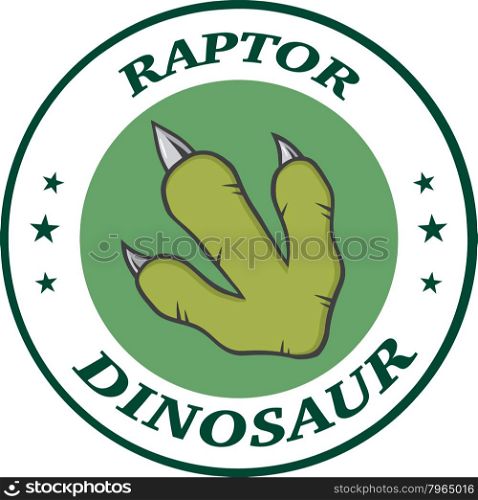Green Dinosaur Paw With Claws Circle Logo Design With Text