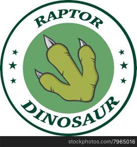 Green Dinosaur Paw With Claws Circle Logo Design With Text