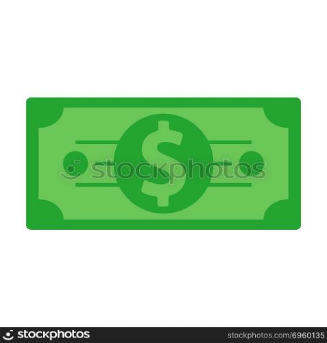 Green dollar banknote sign vector flat illustration design isola. Green dollar banknote sign vector flat illustration design isolated on white background.