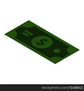 Green dollar icon. Isometric of green dollar vector icon for web design isolated on white background. Green dollar icon, isometric style