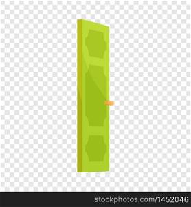 Green door icon. Cartoon illustration of door vector icon for web design. Green door icon, cartoon style